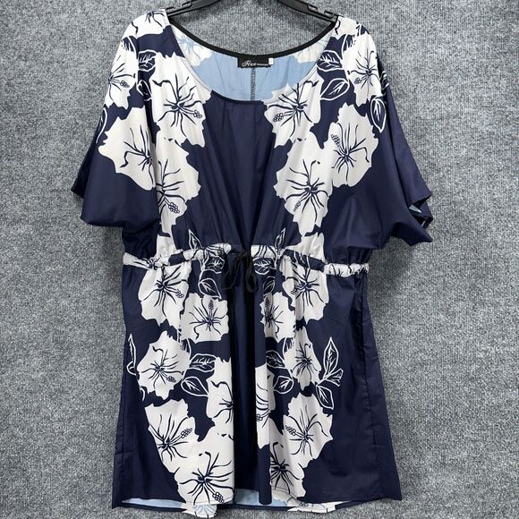 Flnn Fashion Vogue Top Womens Size XL‎ Shirt Short Sleeve Tie Waist Boat Neck - Picture 5 of 9